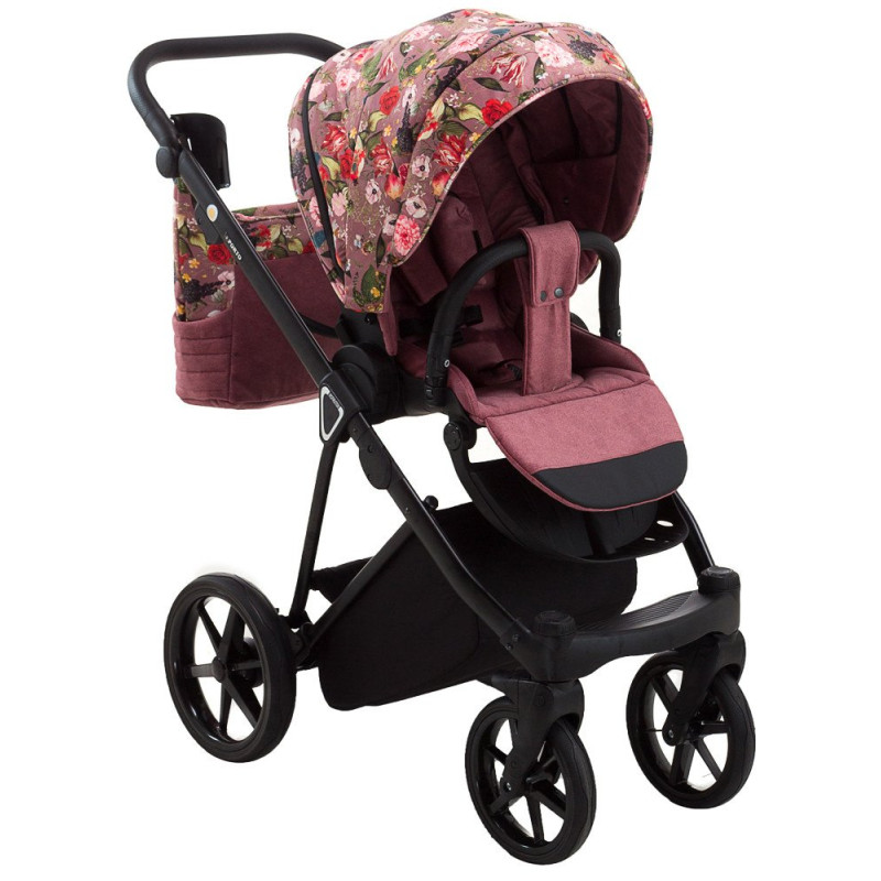 Універсальна коляска 2 в 1 Adamex Porto Flowers рожевий
