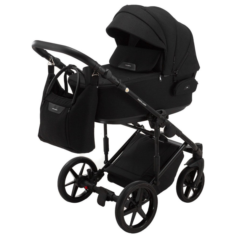 Універсальна коляска 2 в 1 Adamex Porto Light Lux tk-53 чорний
