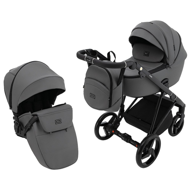 Універсальна коляска 2 в 1 Adamex Blanc Eco темно-сірий