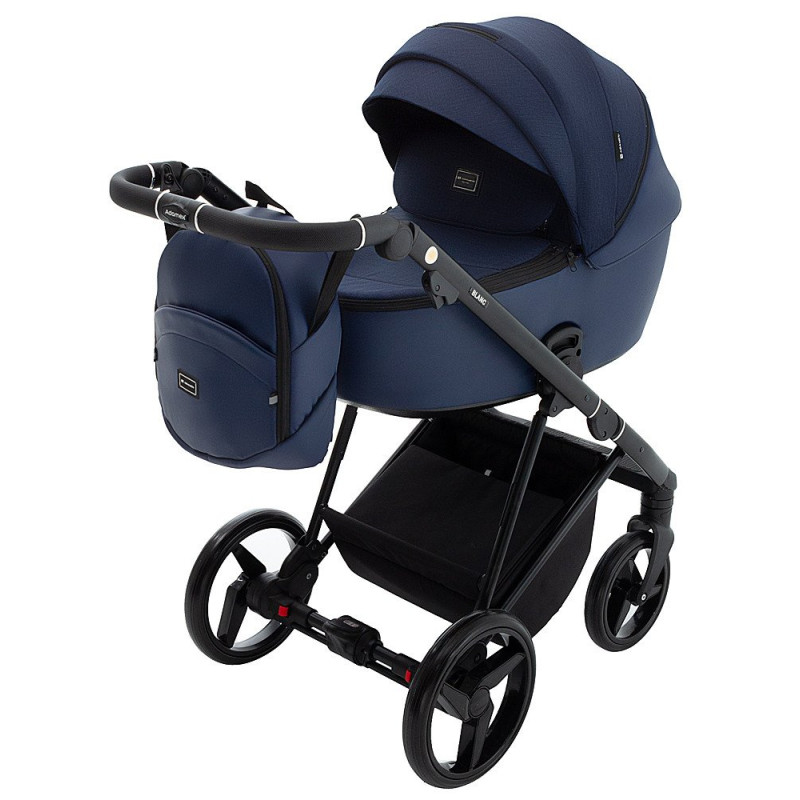 Універсальна коляска 2 в 1 Adamex Blanc Lux ps-64 темно-синій/синій