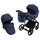 Універсальна коляска 2 в 1 Adamex Blanc Lux ps-64 темно-синій/синій