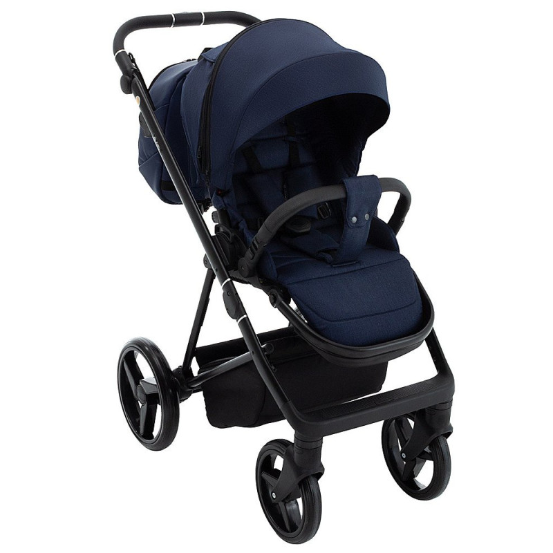 Універсальна коляска 2 в 1 Adamex Blanc Lux ps-64 темно-синій/синій