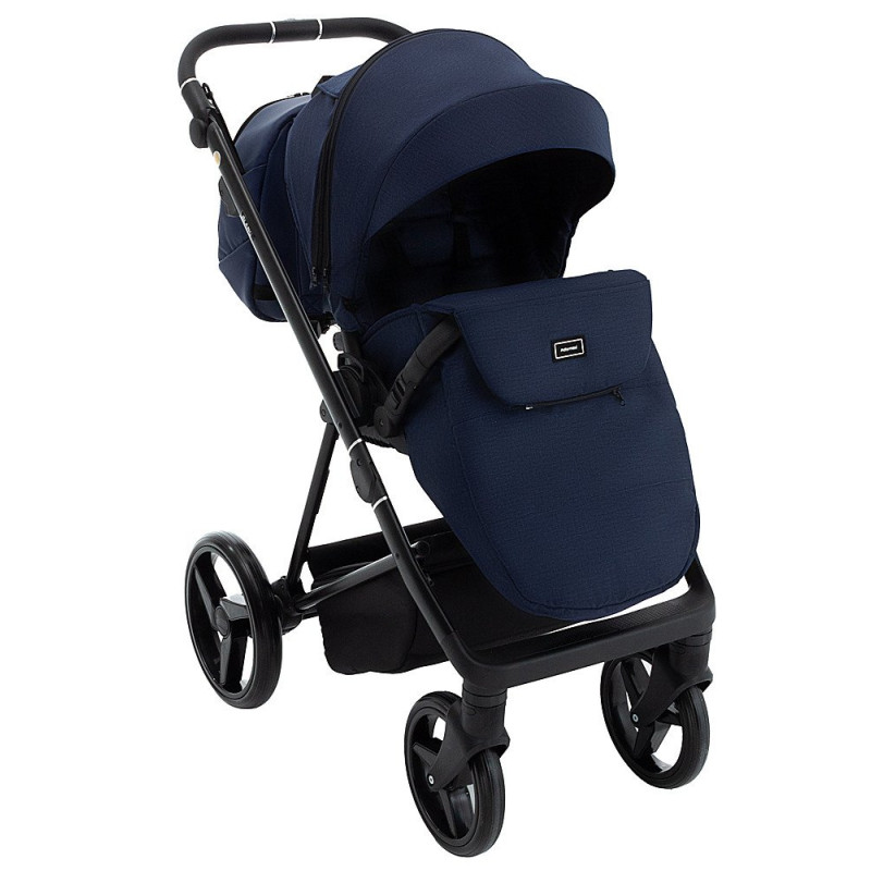 Універсальна коляска 2 в 1 Adamex Blanc Lux ps-64 темно-синій/синій
