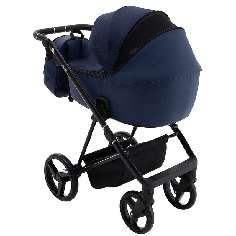 Універсальна коляска 2 в 1 Adamex Blanc Lux ps-64 темно-синій/синій