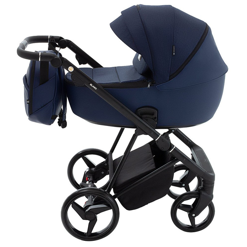 Універсальна коляска 2 в 1 Adamex Blanc Lux ps-64 темно-синій/синій