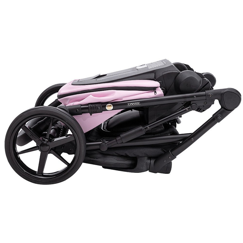 Універсальна коляска 2 в 1 Adamex Locco Eco рожевий