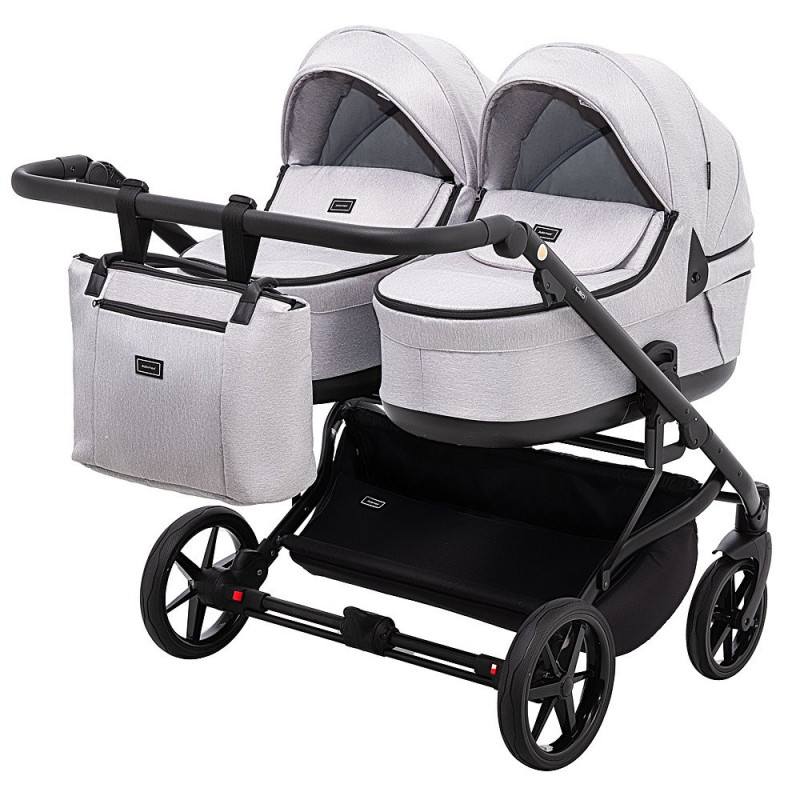 Універсальна коляска 2 в 1 для двійні Adamex Leo Duo Tip TK-1 світло-сірий