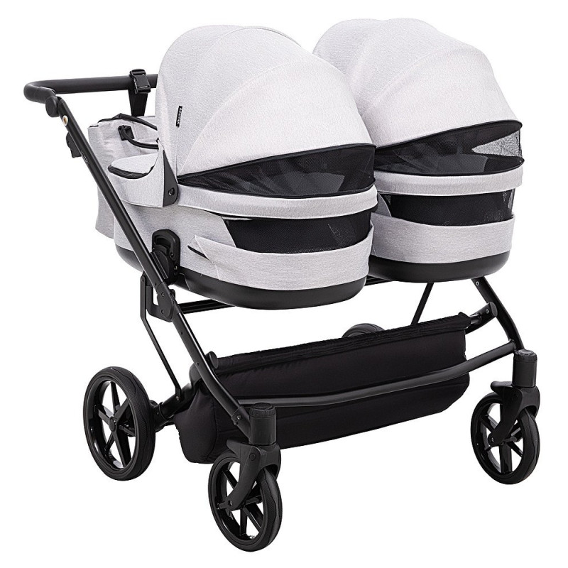 Універсальна коляска 2 в 1 для двійні Adamex Leo Duo Tip TK-1 світло-сірий