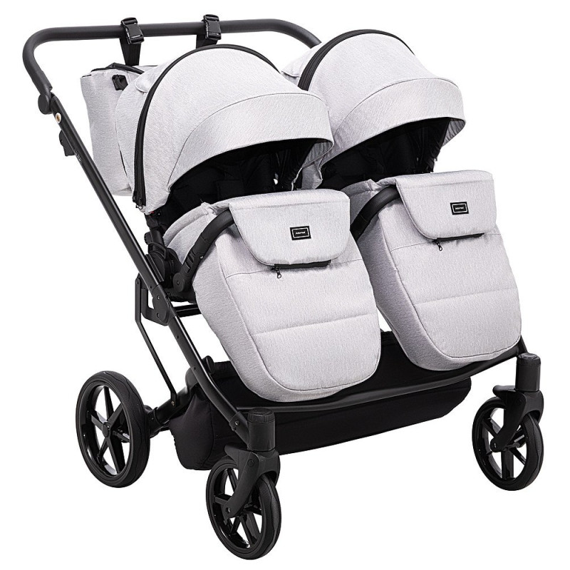 Універсальна коляска 2 в 1 для двійні Adamex Leo Duo Tip TK-1 світло-сірий