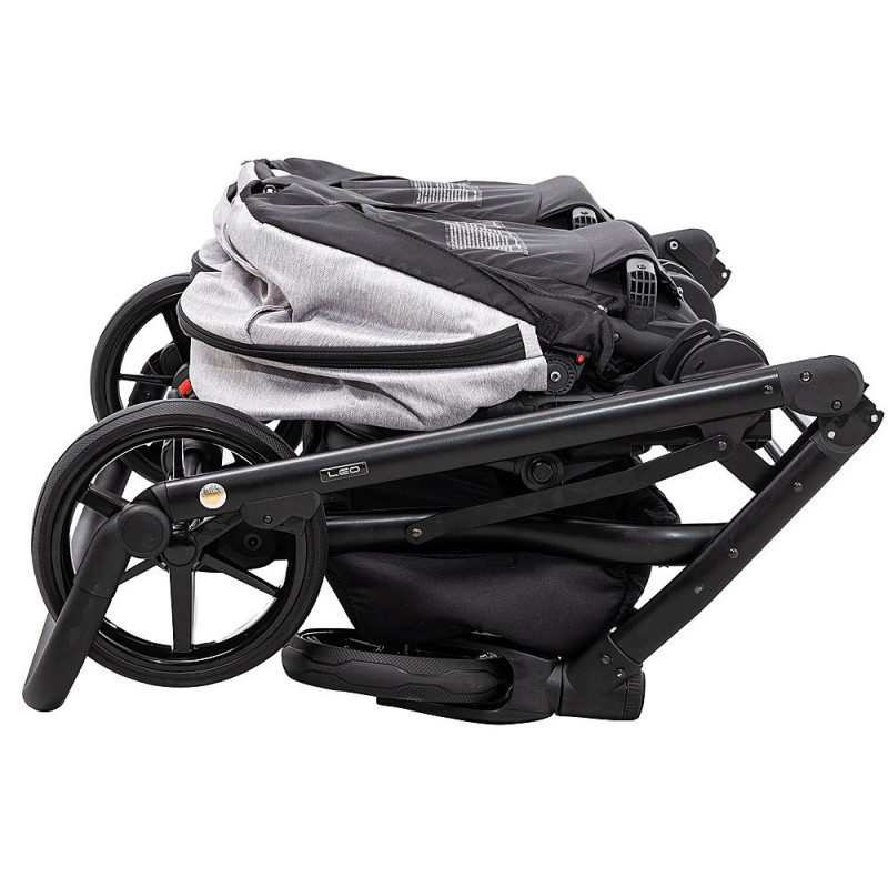 Універсальна коляска 2 в 1 для двійні Adamex Leo Duo Tip TK-1 світло-сірий