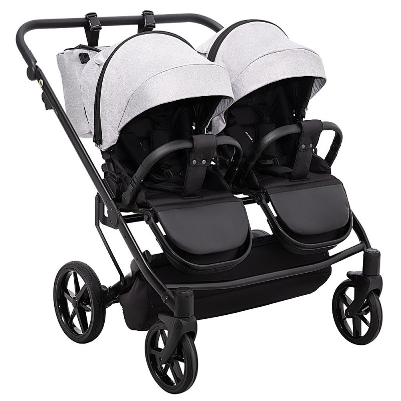 Універсальна коляска 2 в 1 для двійні Adamex Leo Duo Tip TK-1 світло-сірий