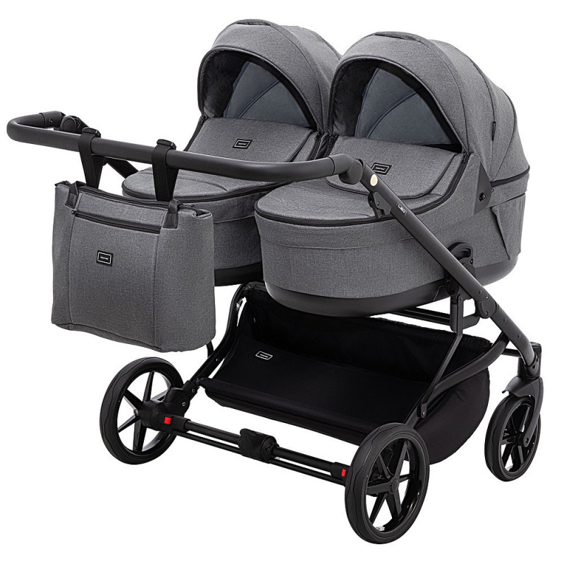 Універсальна коляска 2 в 1 для двійні Adamex Leo Duo Tip TК-57 графіт