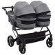Універсальна коляска 2 в 1 для двійні Adamex Leo Duo Tip TК-57 графіт
