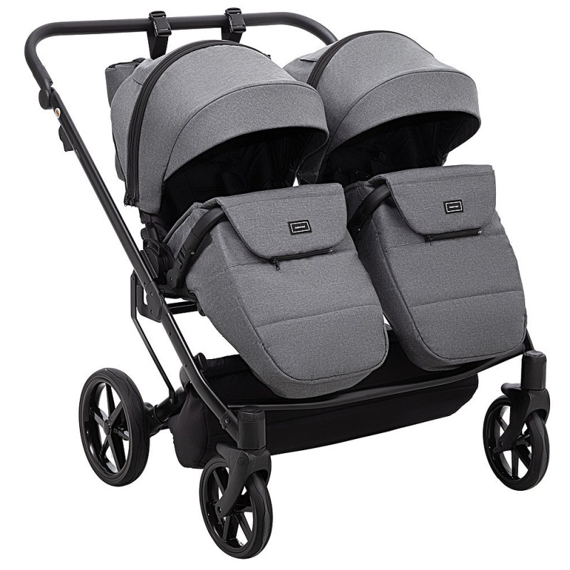 Універсальна коляска 2 в 1 для двійні Adamex Leo Duo Tip TК-57 графіт