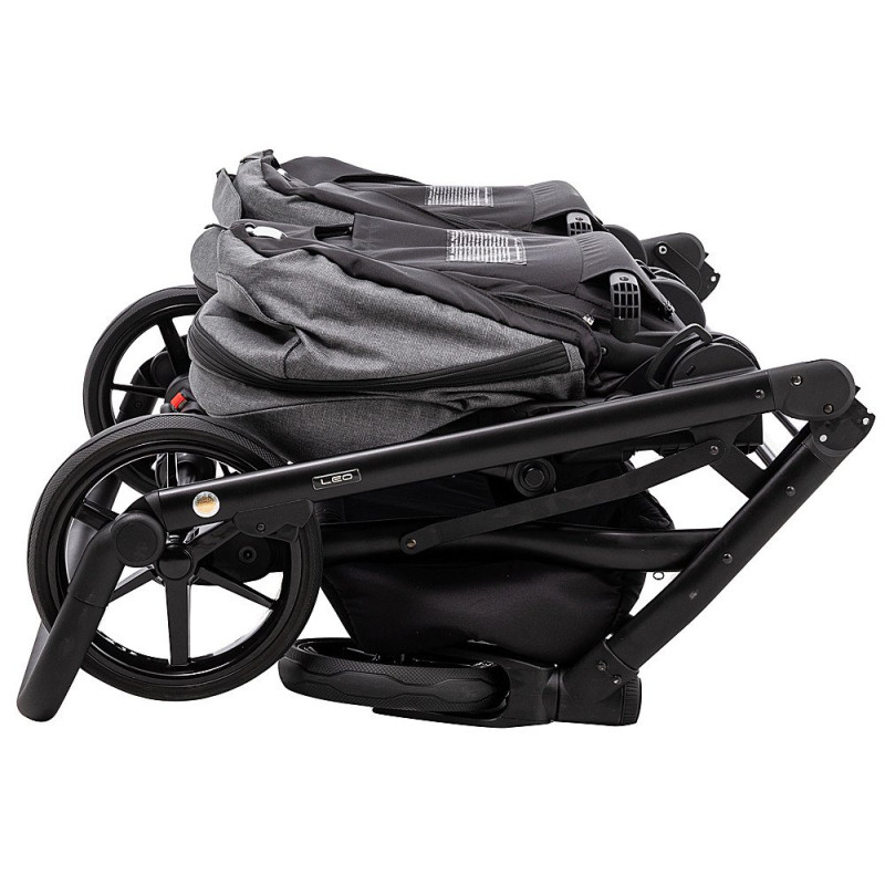Універсальна коляска 2 в 1 для двійні Adamex Leo Duo Tip TК-57 графіт