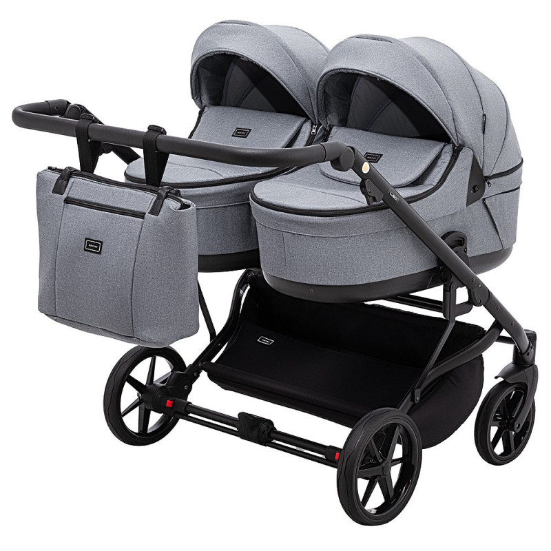 Універсальна коляска 2 в 1 для двійні Adamex Leo Duo Tip TК-60 темно-сірий