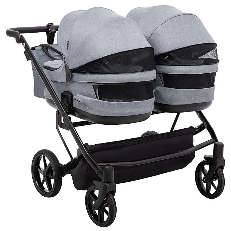 Універсальна коляска 2 в 1 для двійні Adamex Leo Duo Tip TК-60 темно-сірий