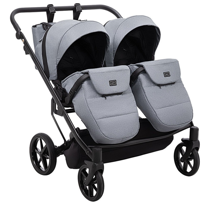 Універсальна коляска 2 в 1 для двійні Adamex Leo Duo Tip TК-60 темно-сірий