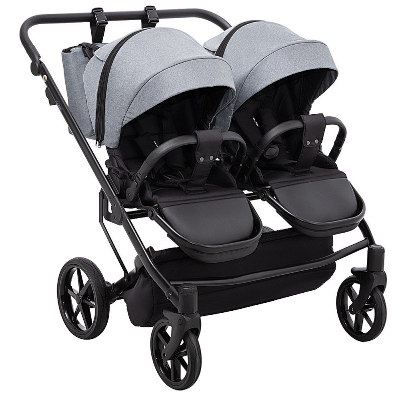 Універсальна коляска 2 в 1 для двійні Adamex Leo Duo Tip TК-60 темно-сірий