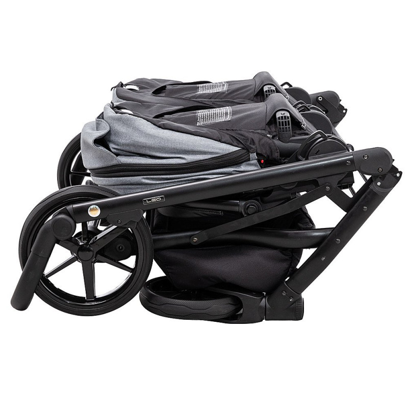 Універсальна коляска 2 в 1 для двійні Adamex Leo Duo Tip TК-60 темно-сірий