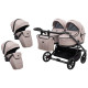 Універсальна коляска 2 в 1 для двійні Adamex Leo Duo Tip TK-72 капучино