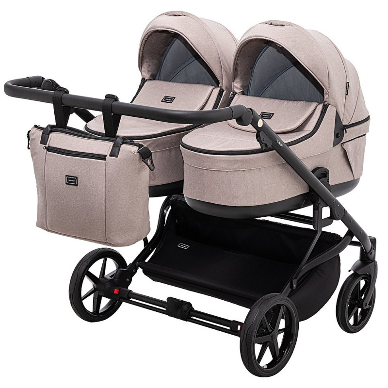 Універсальна коляска 2 в 1 для двійні Adamex Leo Duo Tip TK-72 капучино