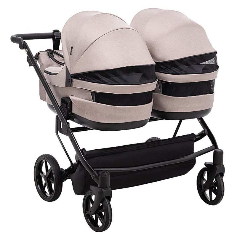Універсальна коляска 2 в 1 для двійні Adamex Leo Duo Tip TK-72 капучино