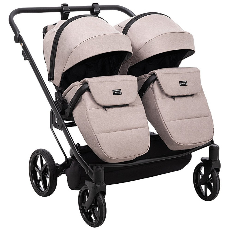 Універсальна коляска 2 в 1 для двійні Adamex Leo Duo Tip TK-72 капучино