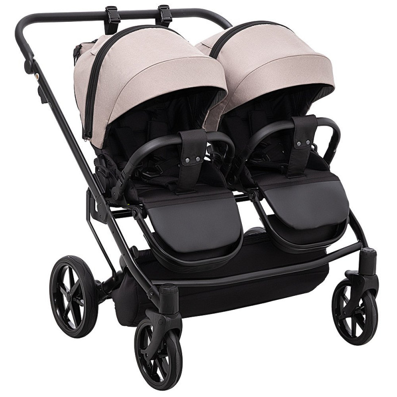 Універсальна коляска 2 в 1 для двійні Adamex Leo Duo Tip TK-72 капучино
