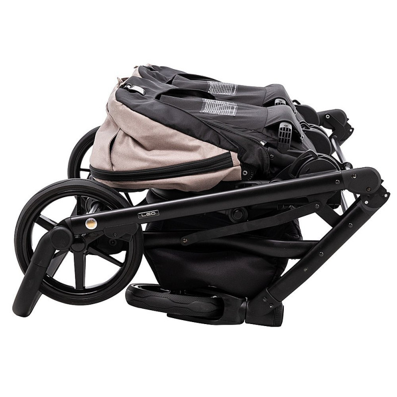 Універсальна коляска 2 в 1 для двійні Adamex Leo Duo Tip TK-72 капучино