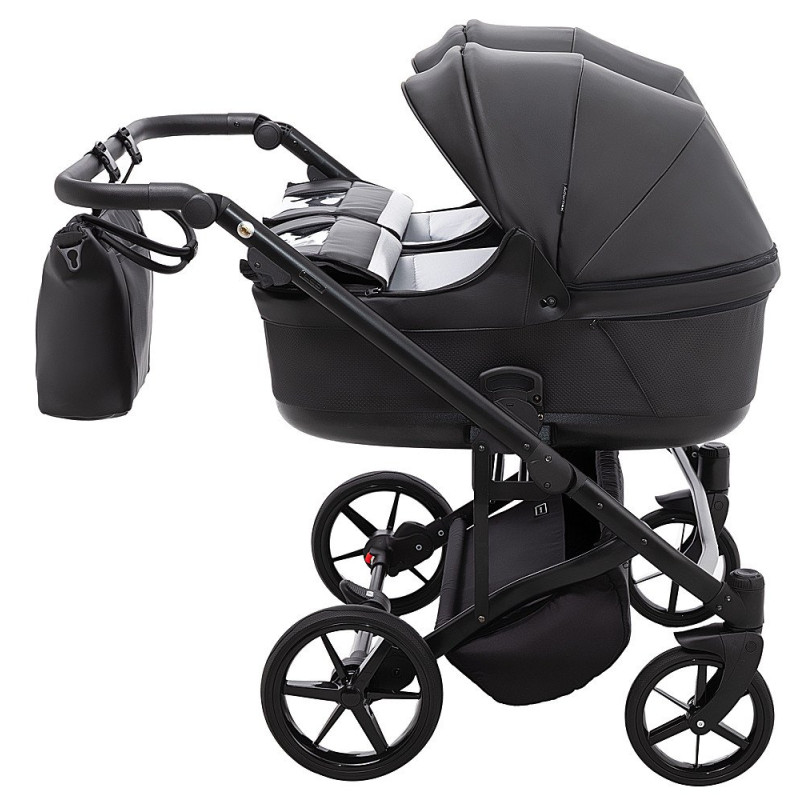 Універсальна коляска 2 в 1 для двійні Adamex Leo Duo Eco SA-2 чорний