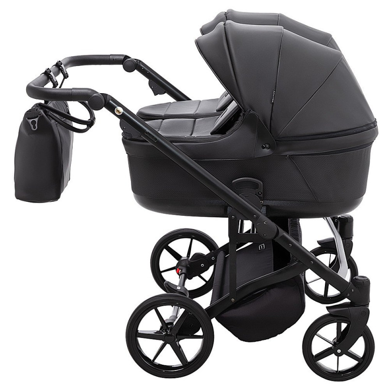 Універсальна коляска 2 в 1 для двійні Adamex Leo Duo Eco SA-2 чорний