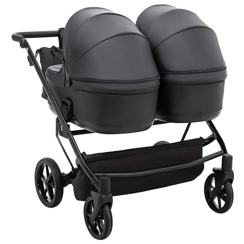 Універсальна коляска 2 в 1 для двійні Adamex Leo Duo Eco SA-2 чорний