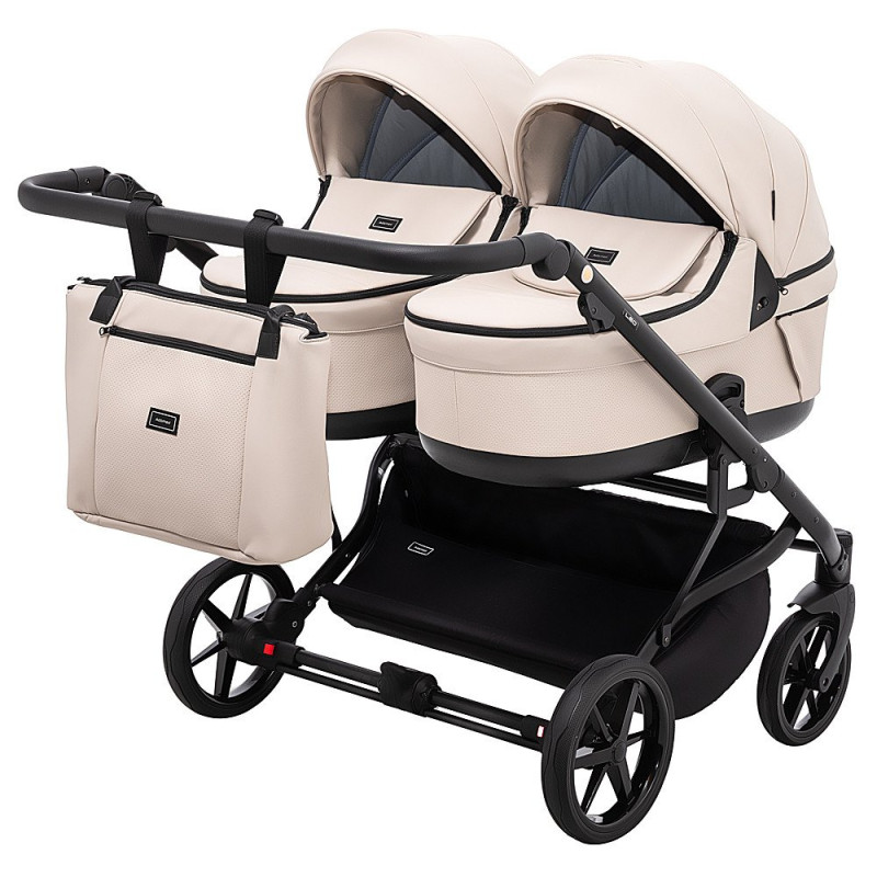 Універсальна коляска 2 в 1 для двійні Adamex Leo Duo Eco SA-7 лате