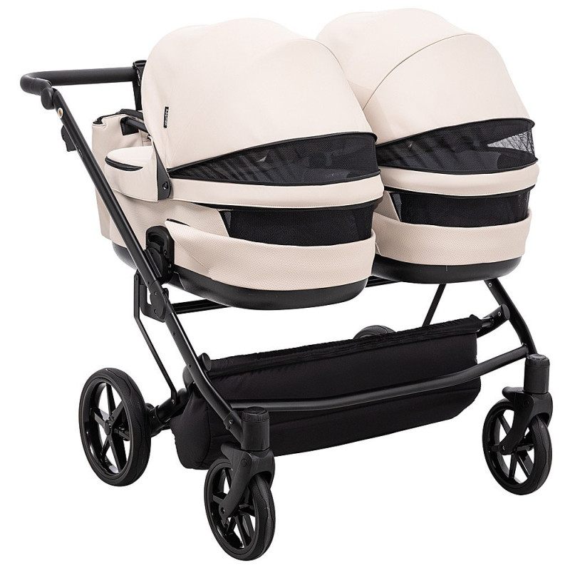 Універсальна коляска 2 в 1 для двійні Adamex Leo Duo Eco SA-7 лате