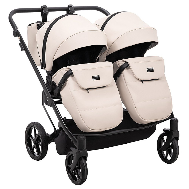 Універсальна коляска 2 в 1 для двійні Adamex Leo Duo Eco SA-7 лате