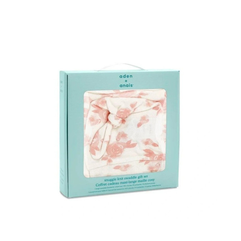 Пелюшка ADEN+ANAIS Подарунковий набір з трикотажного мусліну + шапочка rosettes