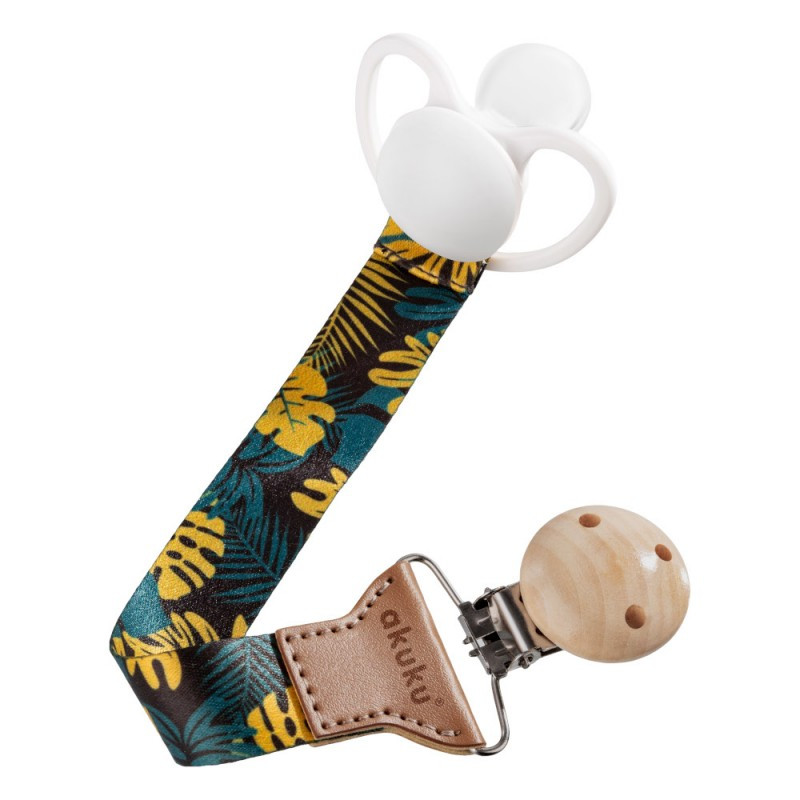 Універсальна стрічка для пустушки Листочки Akuku A0583