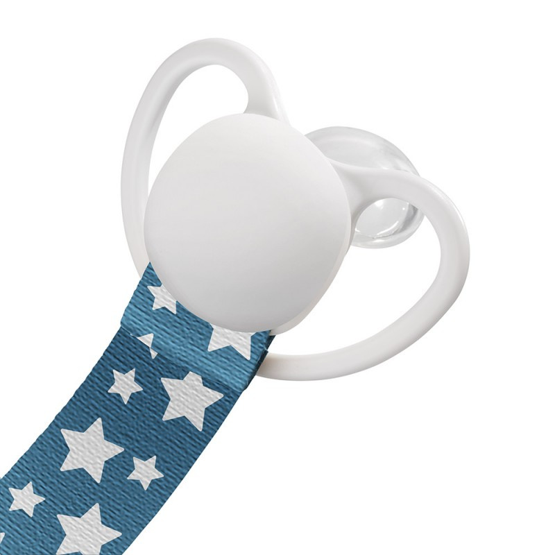 Універсальна стрічка для пустушки Зірочки срібні Akuku A0584