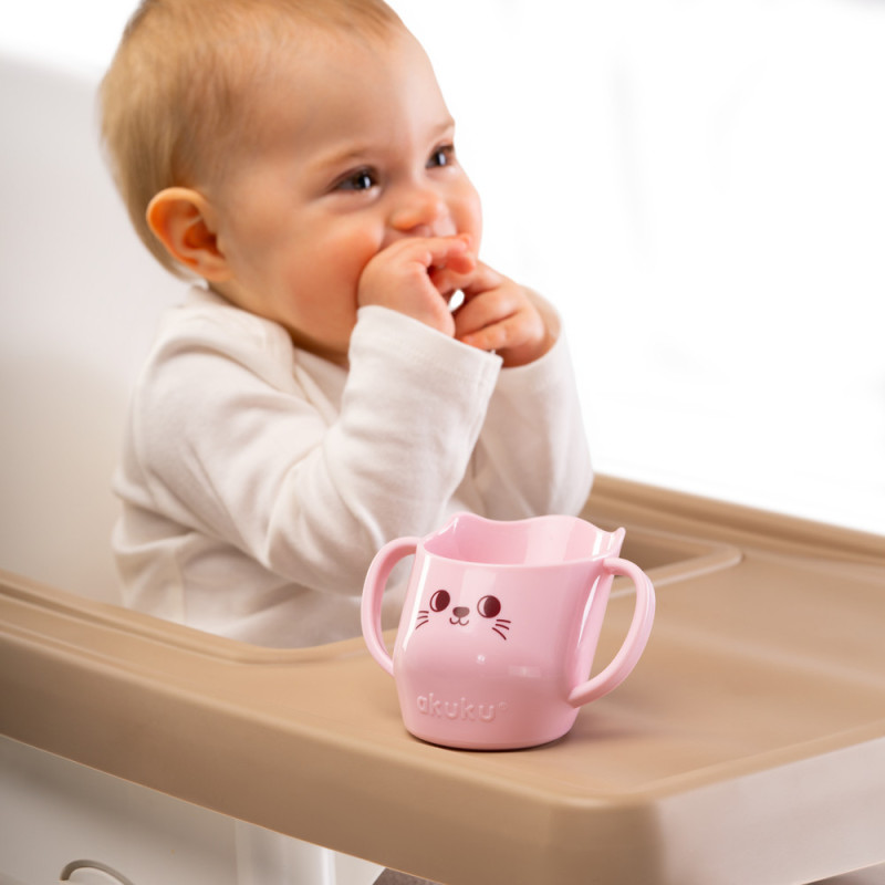 Похила чашка для навчання пити Рожева Akuku A0696