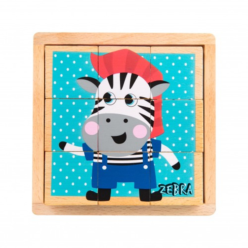 Навчальні дерев'яні кубики Akuku A0612 9шт.