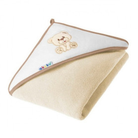 Рушник з капюшоном Akuku A1252 Медведик бежевий 100x100 см