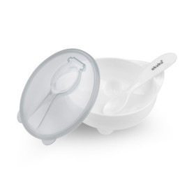 Миска з ложкою білий Akuku A0424