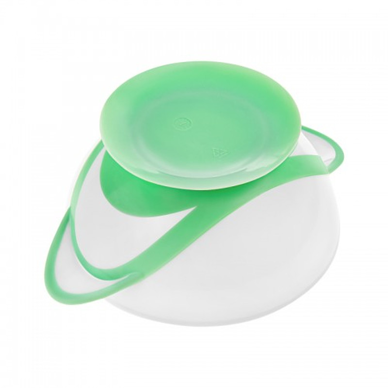 Тарілка на присосці з ложкою білий-синій Akuku A0504