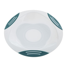Тарілка на присосці Akuku A0524 білий-бірюзовий