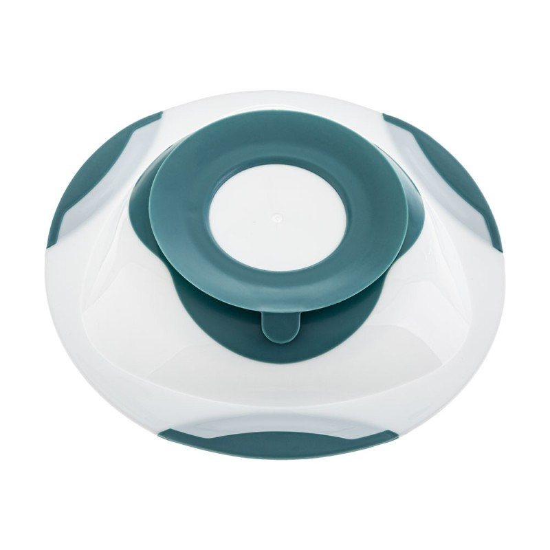 Тарілка на присосці Akuku A0524 білий-бірюзовий