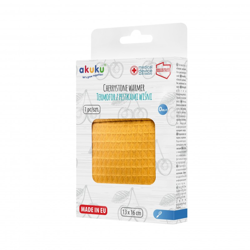 Грілка з вишневими кісточками 13x16 см жовтий Akuku A0636