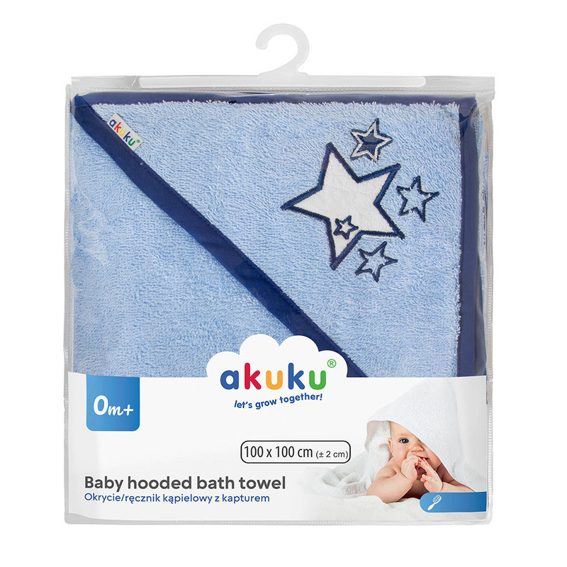 Рушник з капюшоном Зірки 100x100 см Akuku A0663