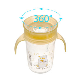 Чашка-непроливайка жовтий Akuku A0670 на 360°