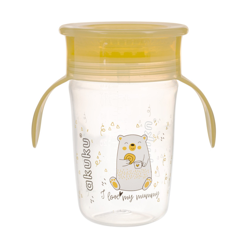 Чашка-непроливайка жовтий Akuku A0670 на 360°